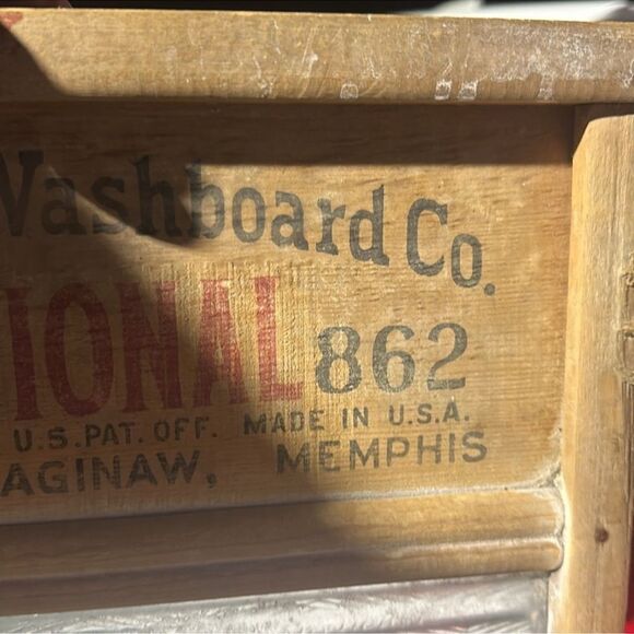 National Washboard Co. National 862 Antique Vintage Frosted Glass Washboard - Picture 5 of 5